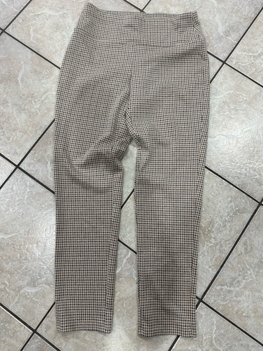 J. Jill Houndstooth Leggings in Brown and Cream